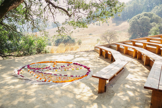 Floral mandala for wedding ceremony in the Anderson Valley
