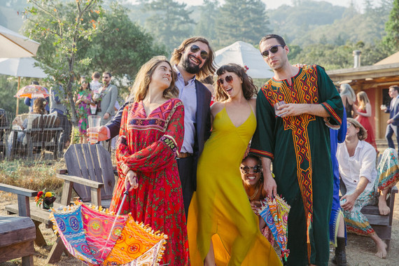beautifully rustic Anderson Valley wedding with a hippie bus and floral mandala