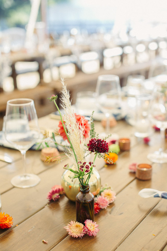 beautifully rustic Anderson Valley wedding with a hippie bus and floral mandala