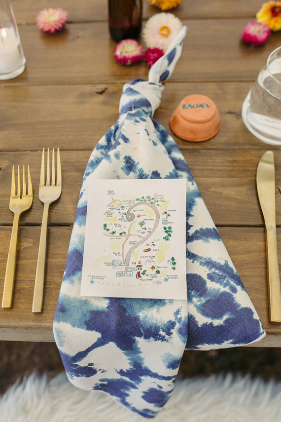 indigo dyed wedding napkins