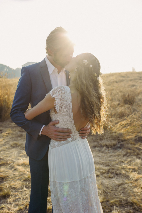 beautifully rustic Anderson Valley wedding with a hippie bus and floral mandala