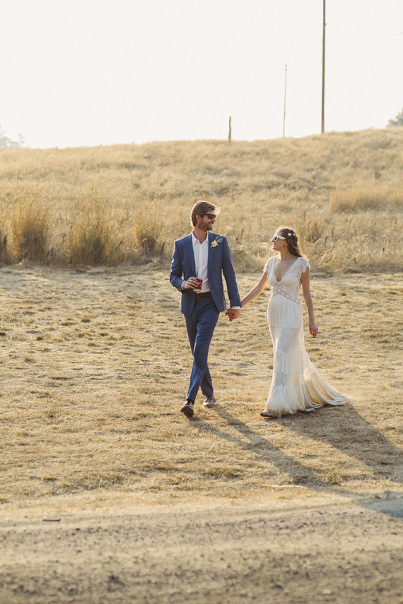 beautifully rustic Anderson Valley wedding with a hippie bus and floral mandala