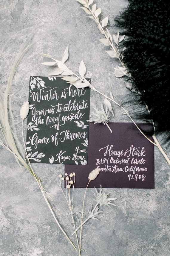 Game of Thrones wedding vibes in this darkly elegant dinner party Inspiration