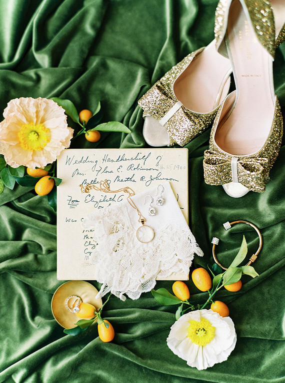 Emerald green wedding details from a Prospect House wedding in Texas
