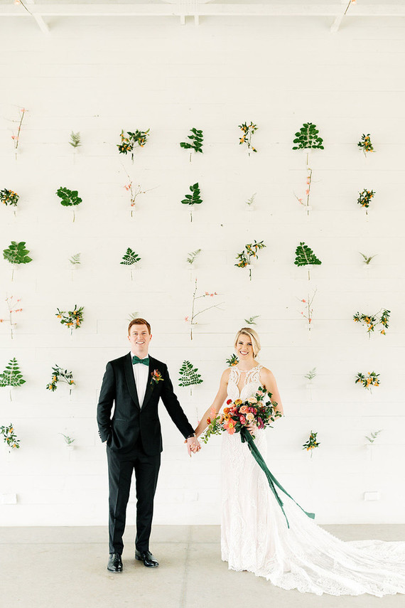 Floral wall at the Prospect House in Austin Texas