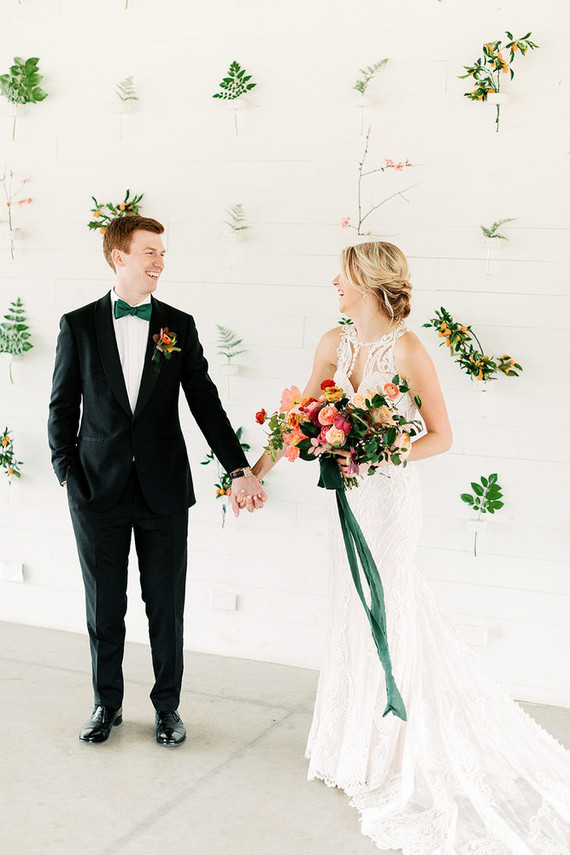 Floral wall at the Prospect House in Austin Texas