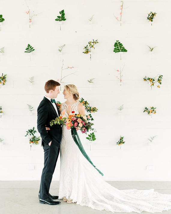 Floral wall at the Prospect House in Austin Texas
