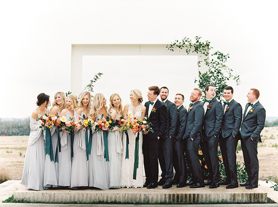 Grey bridesmaid dresses at the Prospect House in Austin Texas