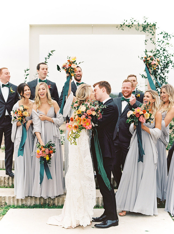 Grey bridesmaid dresses at the Prospect House in Austin Texas