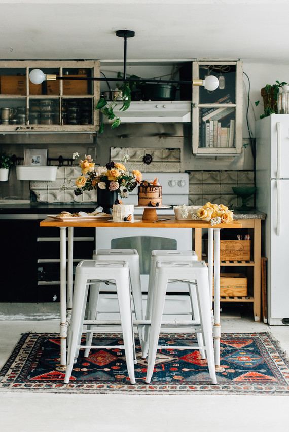 Cozy rainy day engagement photos styled at home