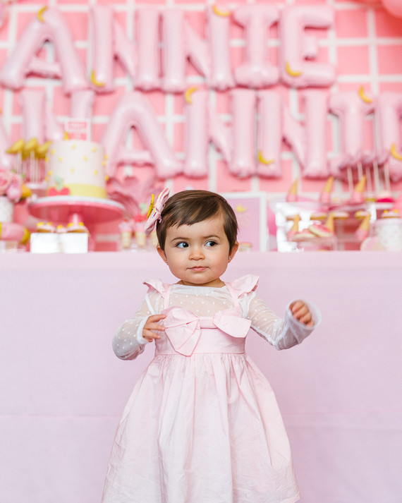 Pink and yellow Museum of Ice Cream themed first birthday party