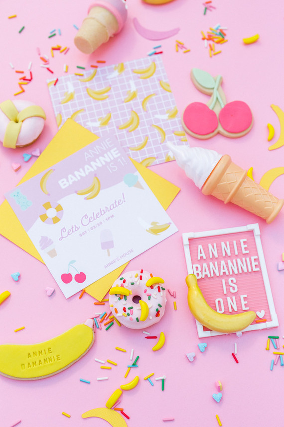 Pink and yellow Museum of Ice Cream themed first birthday party