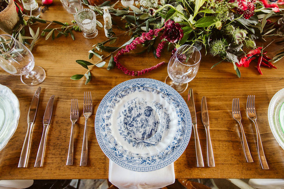 Farm to table summer wedding with pops of red and a PARADE