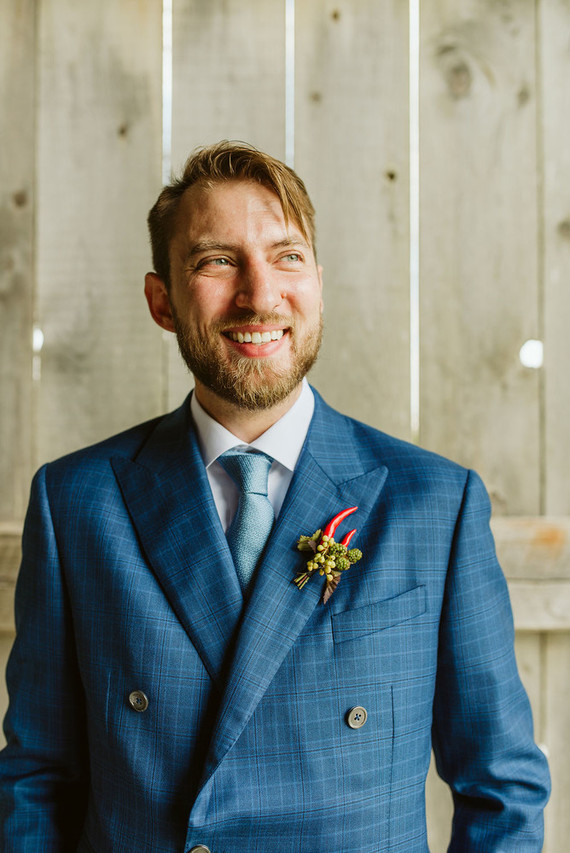 Farm to table summer wedding with pops of red and a PARADE