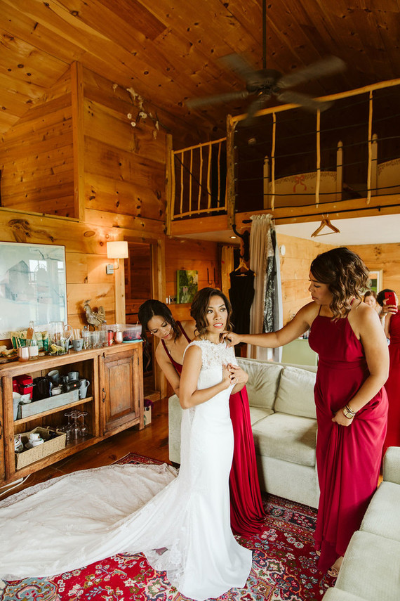 Farm to table summer wedding with pops of red and a PARADE