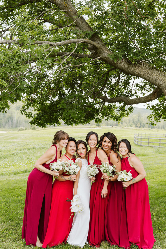 red bridesmaid dresses