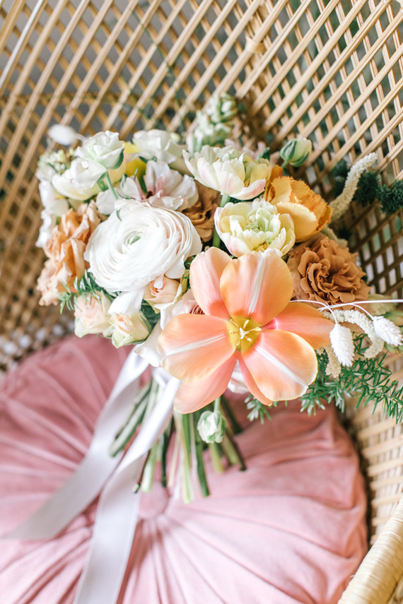 Marigold and grey modern tropical wedding ideas