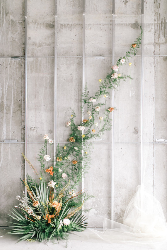 Marigold and grey modern tropical wedding ideas