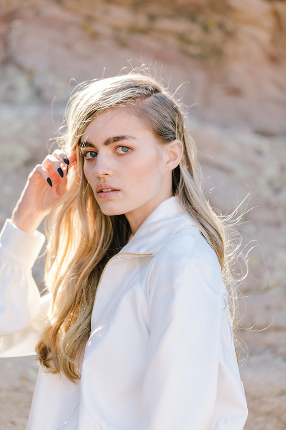 Boho bridal vibes at Vasquez Rocks