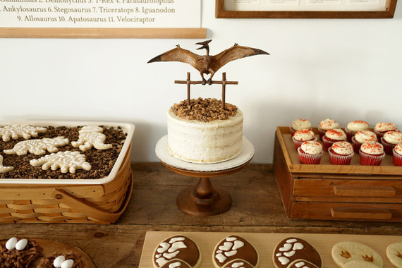 Natural dinosaur themed 3rd birthday