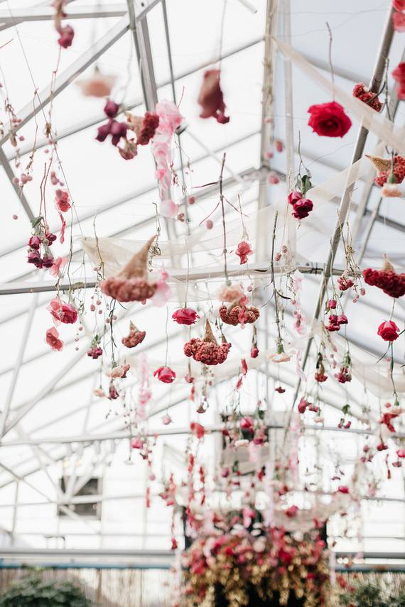 Modern floral pink and black wedding ideas