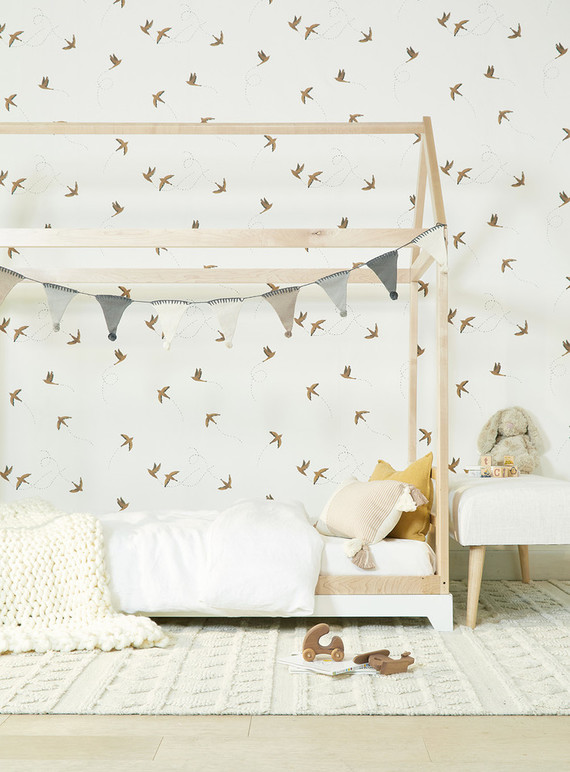 Rylee + Cru wallpaper | neutral nursery and kids room ideas on 100 Layer Cakelet