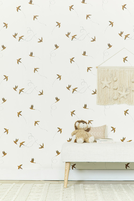 Rylee + Cru wallpaper | neutral nursery and kids room ideas on 100 Layer Cakelet