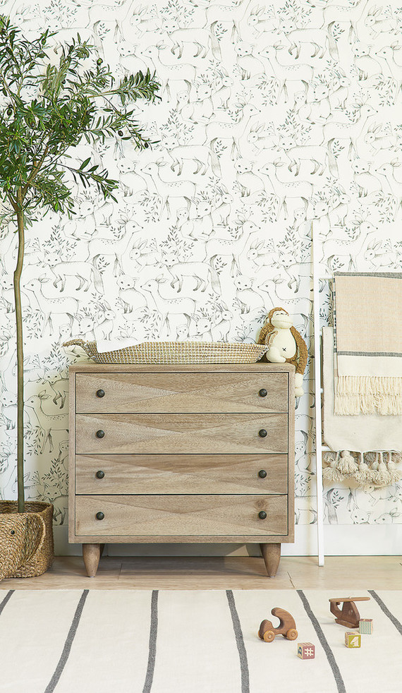 Rylee + Cru wallpaper | neutral nursery and kids room ideas on 100 Layer Cakelet Inspiration