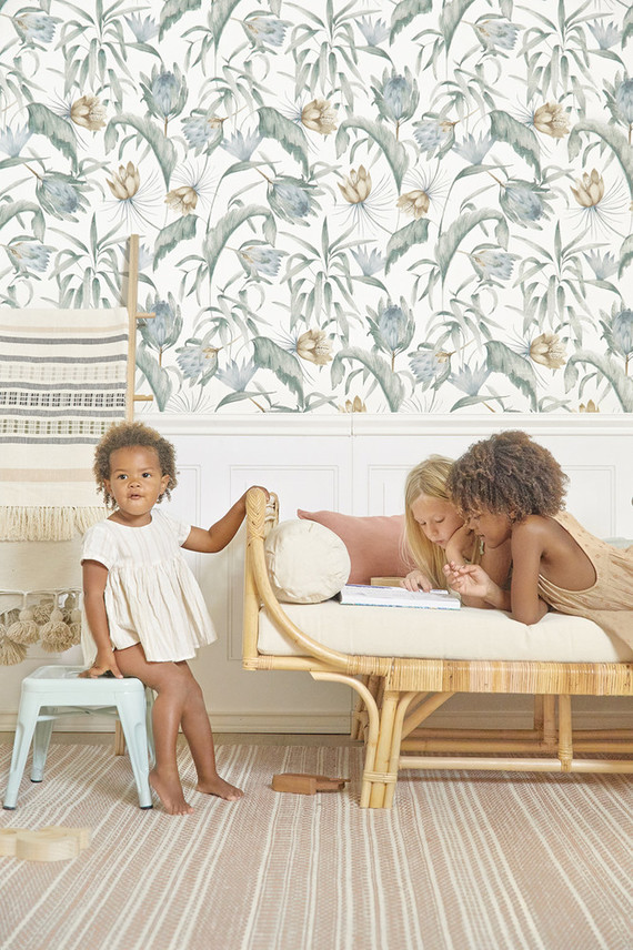 Floral protea wallpaper from Rylee + Cru for Lulu & Georgia