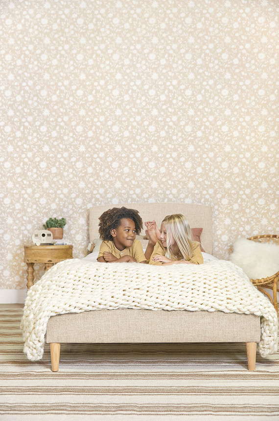 Blush floral wallpaper from Rylee + Cru