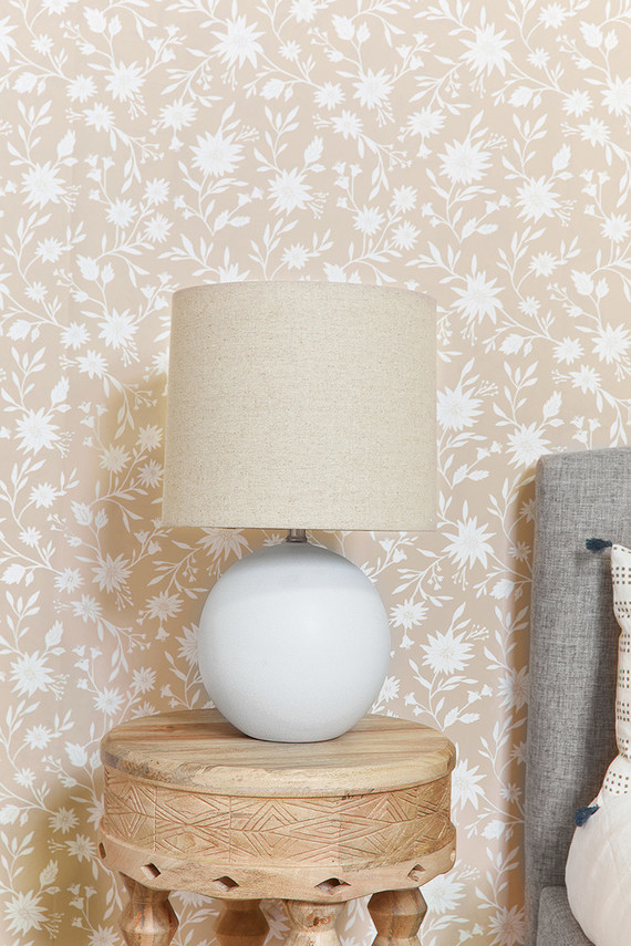 Blush floral wallpaper from Rylee + Cru