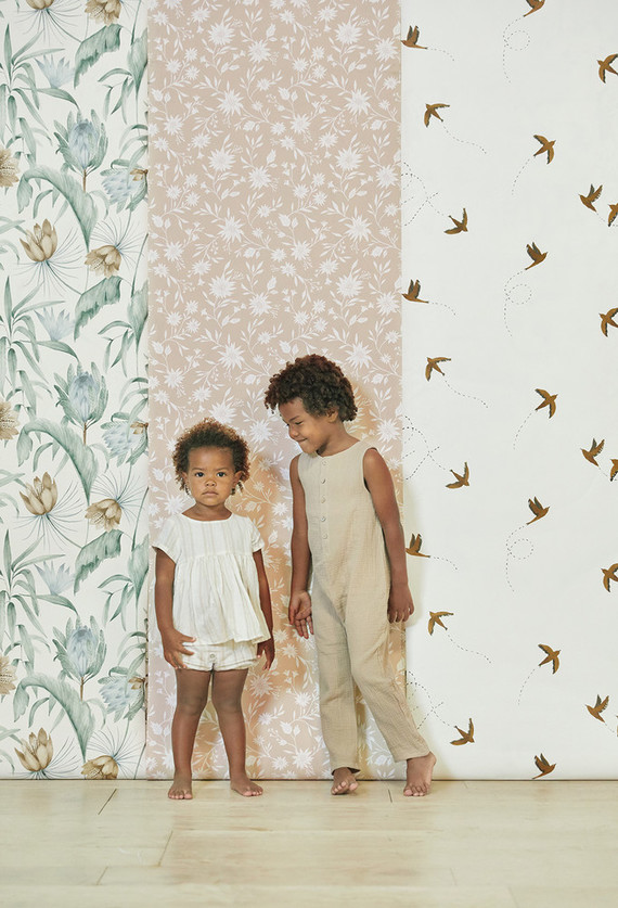 Rylee + Cru wallpaper | neutral nursery and kids room ideas on 100 Layer Cakelet