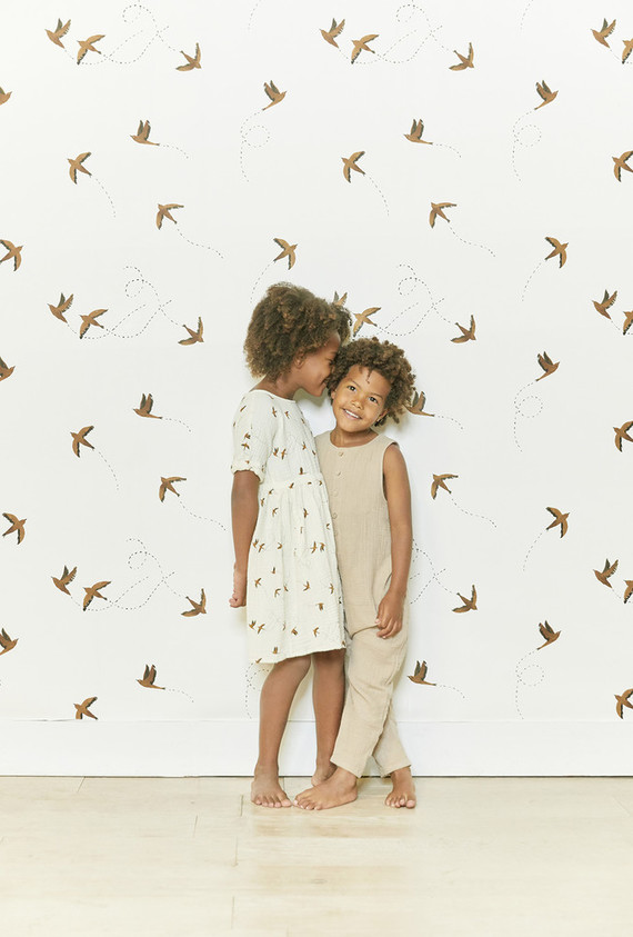 Rylee + Cru wallpaper | neutral nursery and kids room ideas on 100 Layer Cakelet