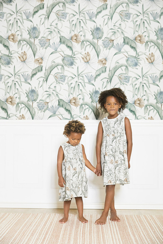 Floral protea wallpaper from Rylee + Cru for Lulu & Georgia