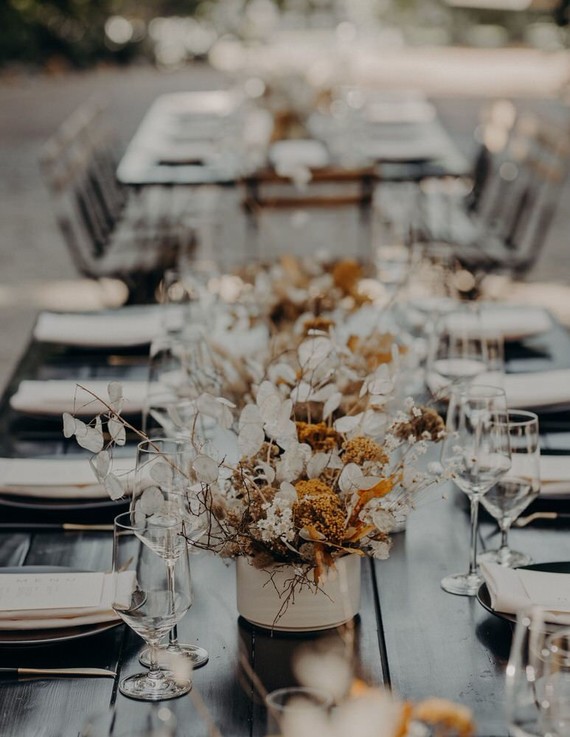 Dried flower centerpieces