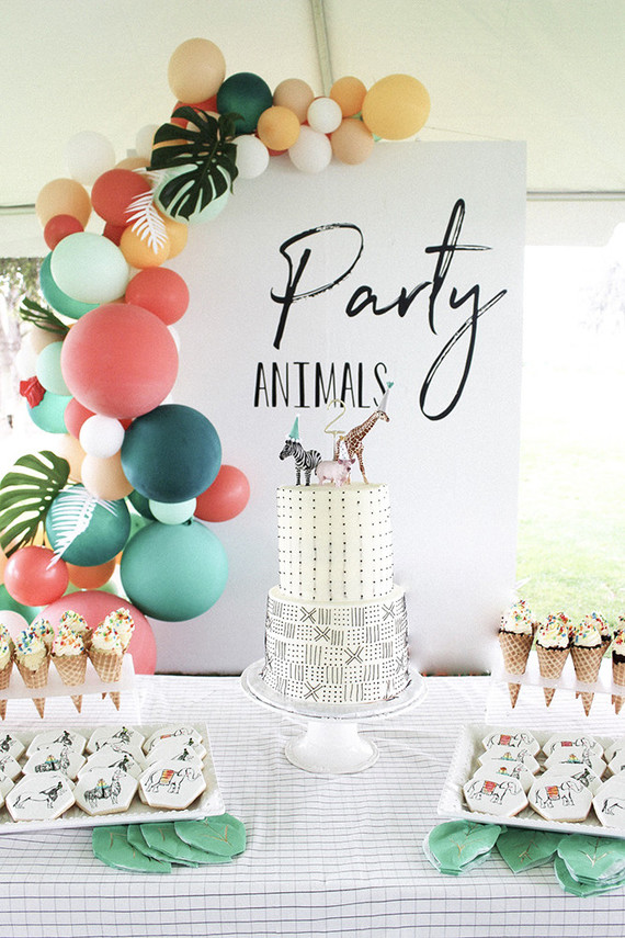 Modern Party Animal themed 2nd birthday Inspiration