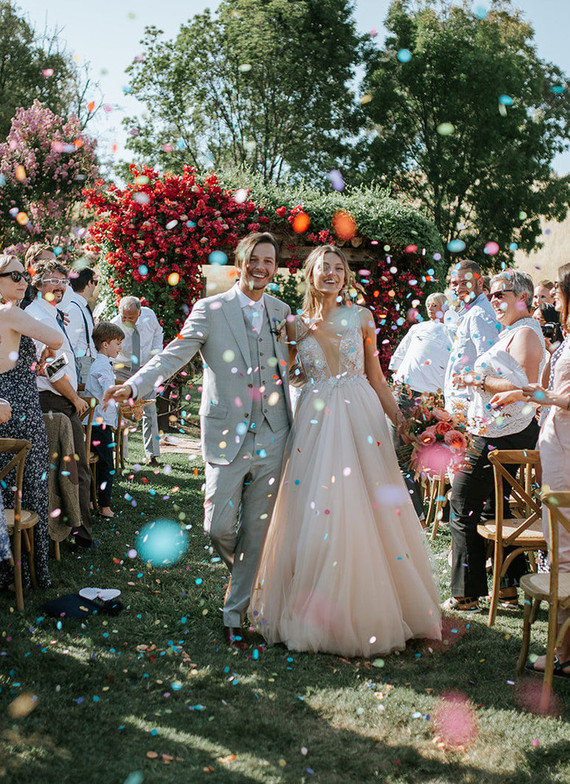 A rustic barn wedding at Red Barn Ranch inspired by berries and summer flowers