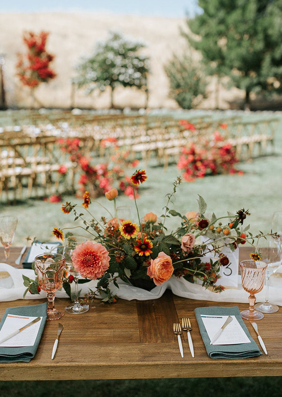 A rustic barn wedding at Red Barn Ranch inspired by berries and summer flowers Inspiration