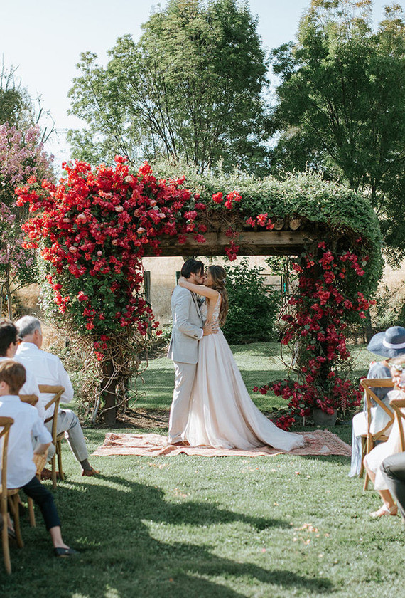 A rustic barn wedding at Red Barn Ranch inspired by berries and summer flowers