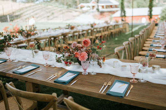 A rustic barn wedding at Red Barn Ranch inspired by berries and summer flowers Inspiration