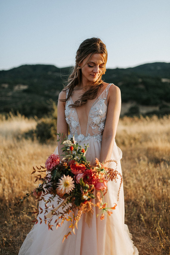 A rustic barn wedding at Red Barn Ranch inspired by berries and summer flowers