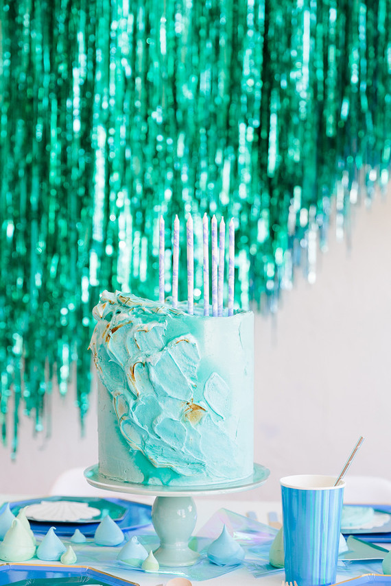 Shark themed metallic boy's birthday party Inspiration