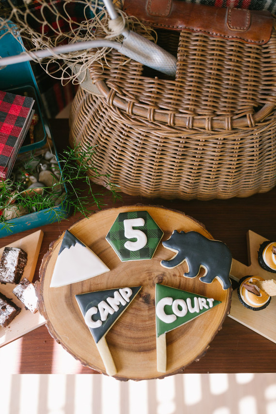 Camp themed sugar cookies