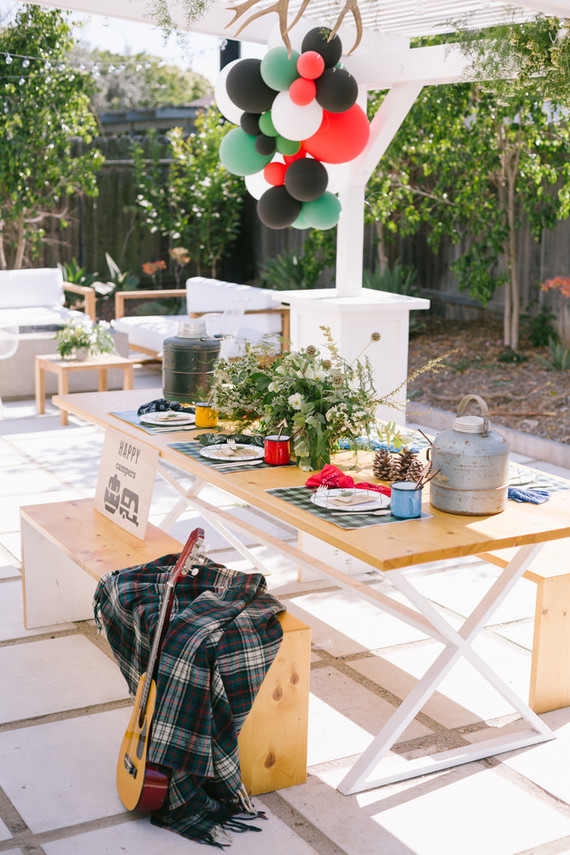 Backyard camp-themed 5th birthday party