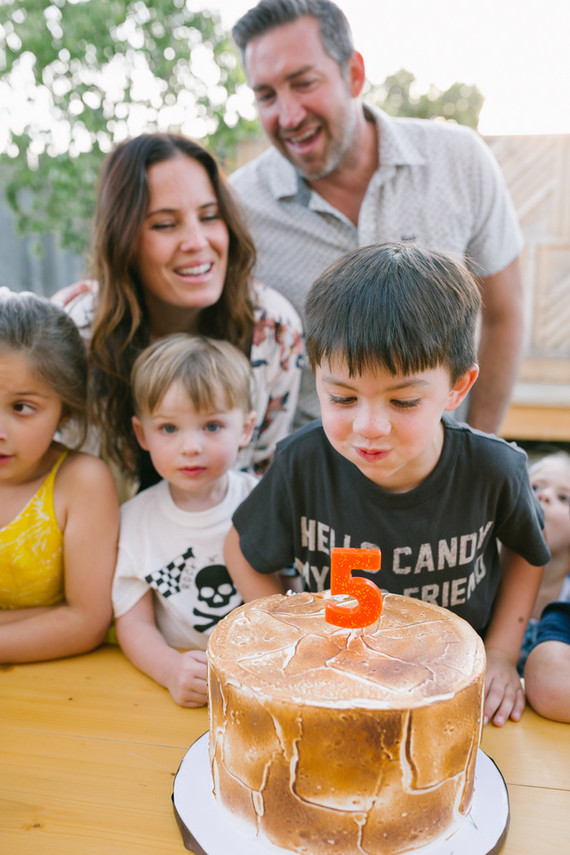 Backyard camp-themed 5th birthday party