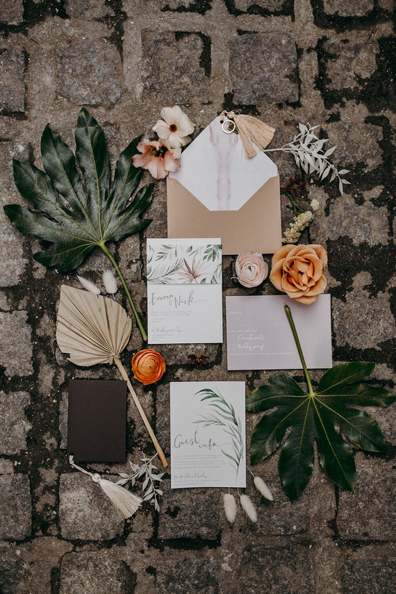 Floral wedding invitations