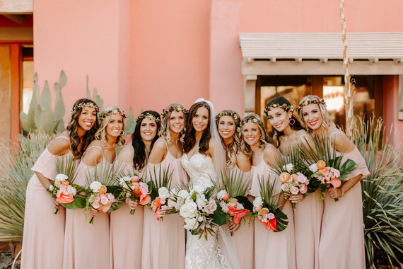 Luxe pink Palm Springs wedding at The Pond Estate