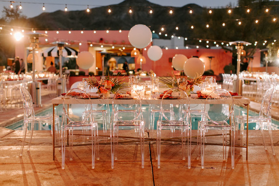 Luxe pink Palm Springs wedding at The Pond Estate