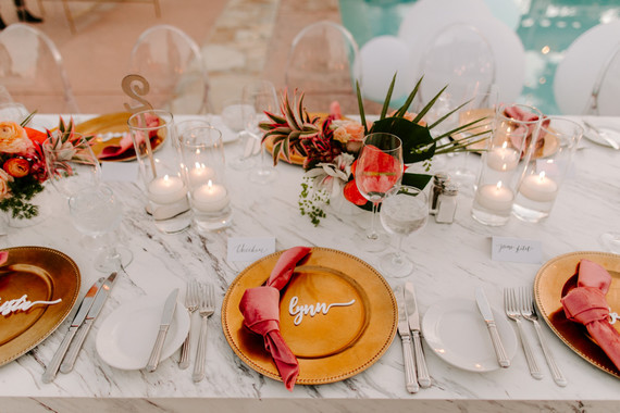 Luxe pink Palm Springs wedding at The Pond Estate