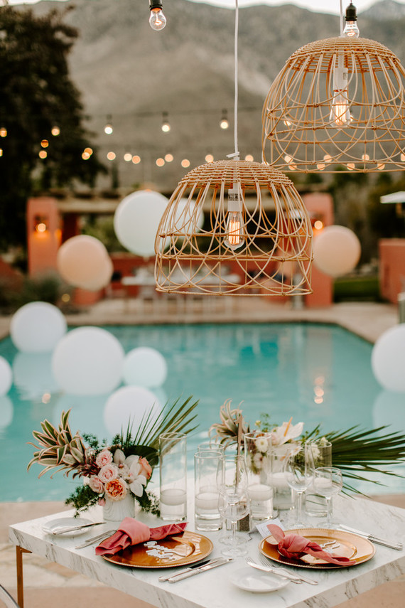Luxe pink Palm Springs wedding at The Pond Estate